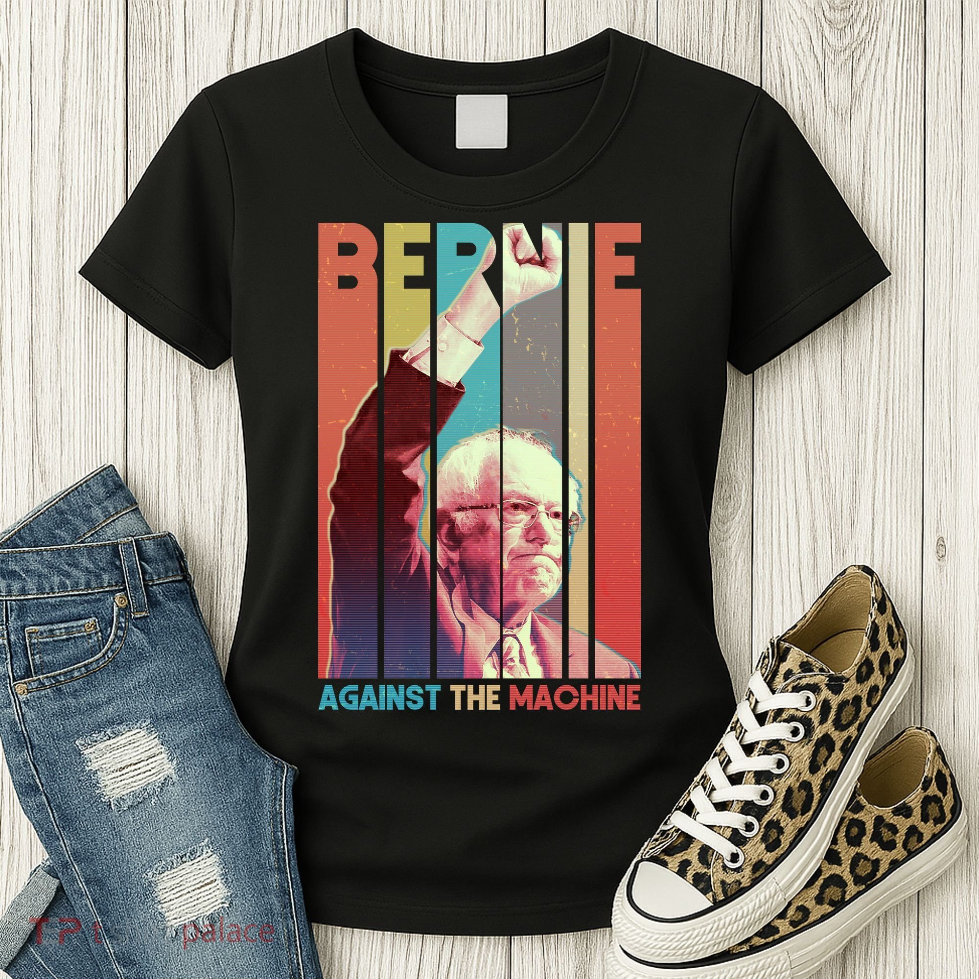 Retro Bernie Sanders Against The Machine Women's T-Shirt