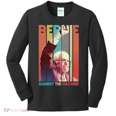Retro Bernie Sanders Against The Machine Kids Long Sleeve Shirt