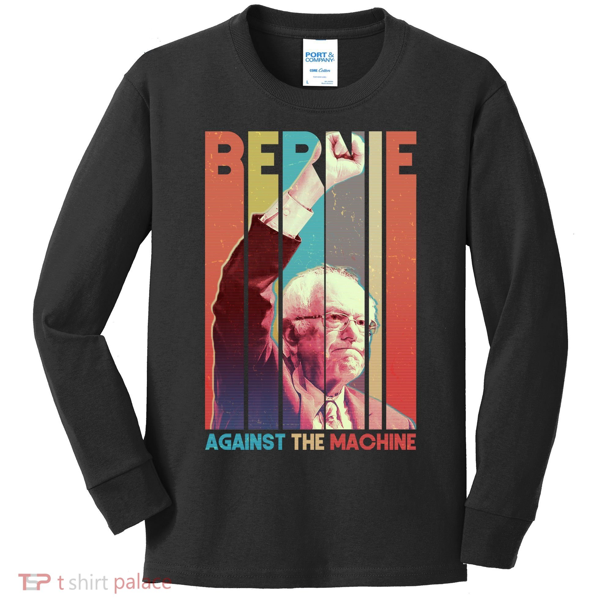 Retro Bernie Sanders Against The Machine Kids Long Sleeve Shirt