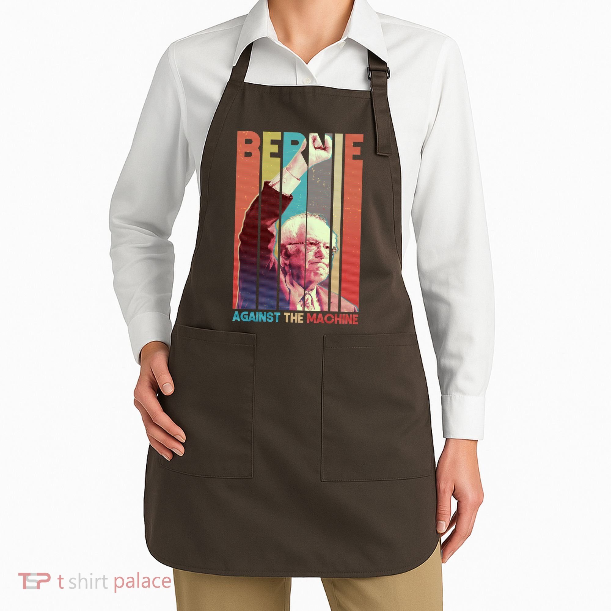 Retro Bernie Sanders Against The Machine Apron