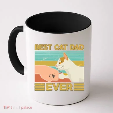 Retro Best Cat Dad Ever Coffee Mug