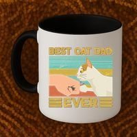 Retro Best Cat Dad Ever Coffee Mug thumb 2