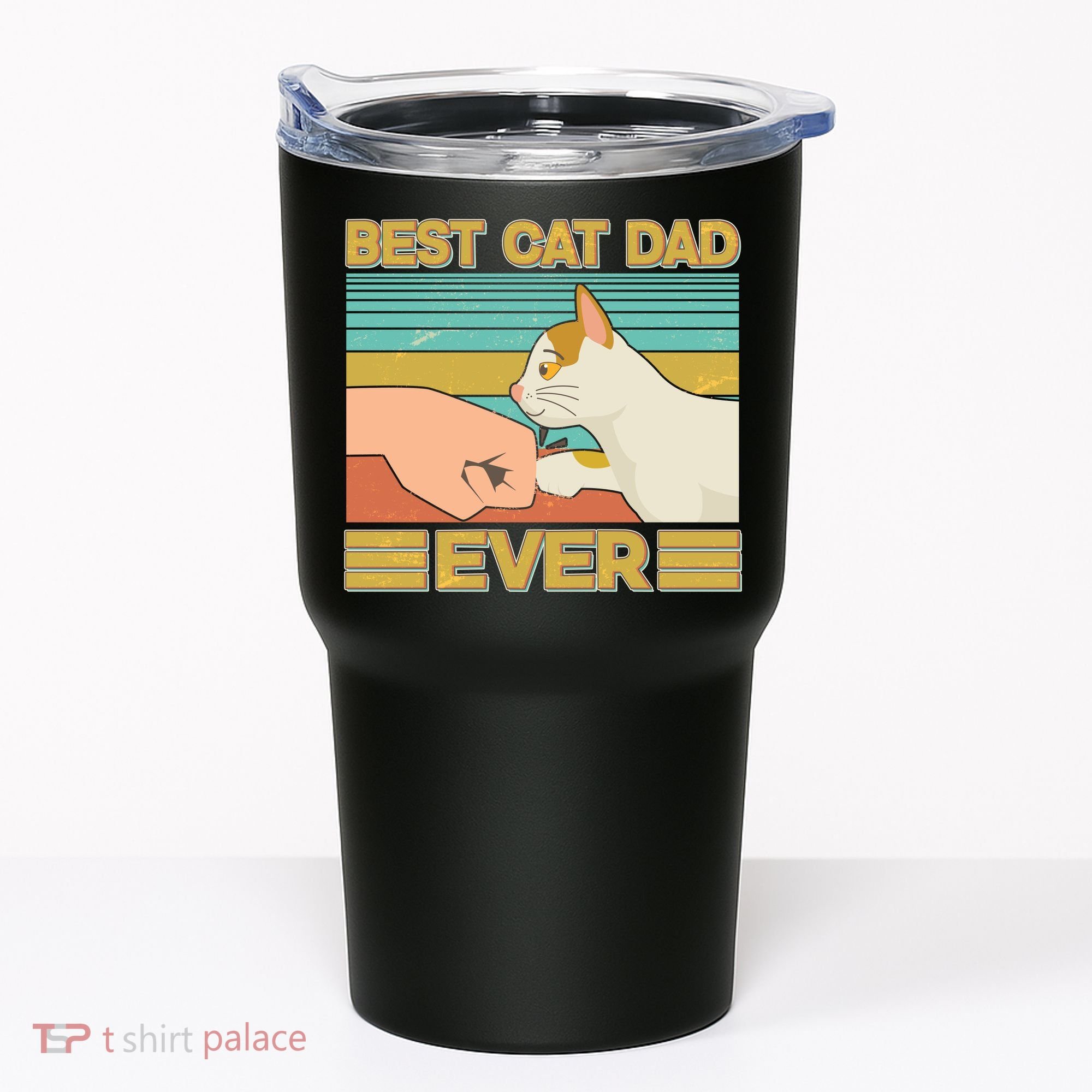 Retro Best Cat Dad Ever Tumbler
