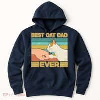 Retro Best Cat Dad Ever Hoodie thumb 0