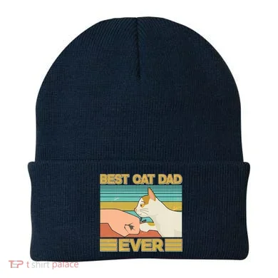 Retro Best Cat Dad Ever Beanie