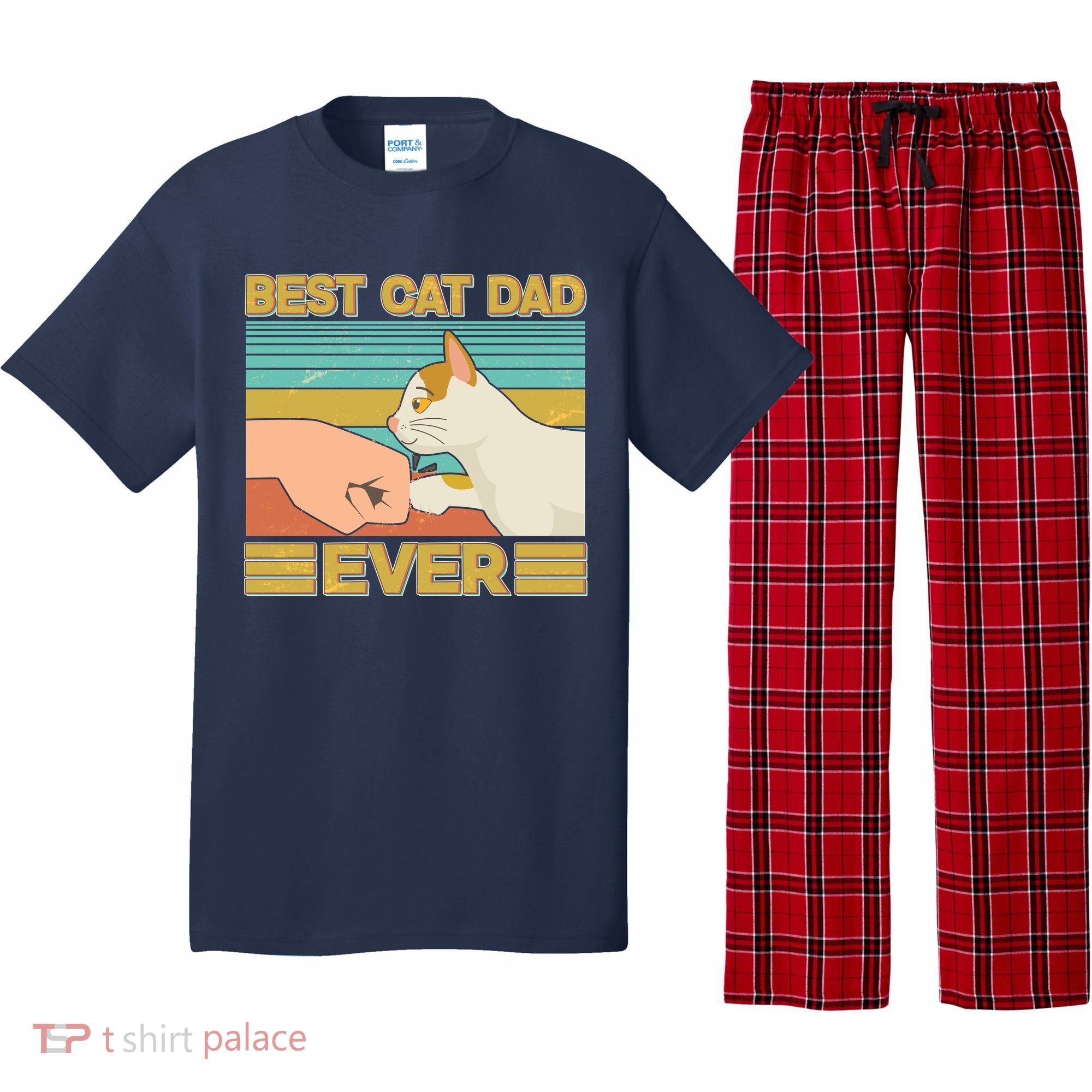 Retro Best Cat Dad Ever Pajama Set