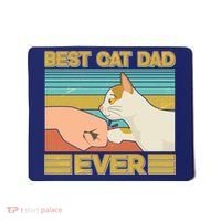 Retro Best Cat Dad Ever Mousepad thumb 0
