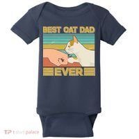 Retro Best Cat Dad Ever Baby Bodysuit thumb 0