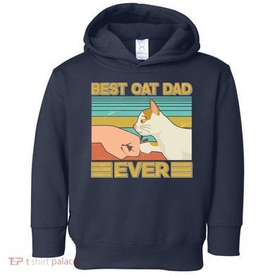 Retro Best Cat Dad Ever Toddler Hoodie