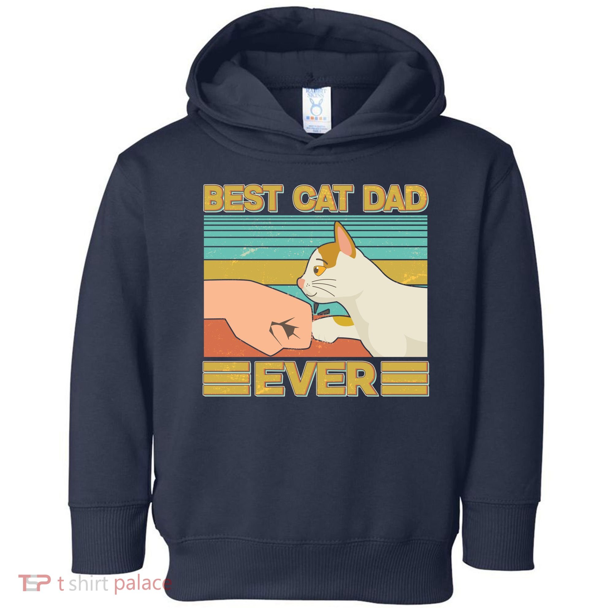 Retro Best Cat Dad Ever Toddler Hoodie