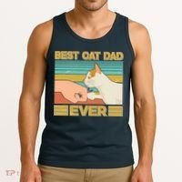 Retro Best Cat Dad Ever Tank Top thumb 3