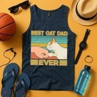 Retro Best Cat Dad Ever Tank Top thumb 4