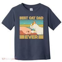 Retro Best Cat Dad Ever Toddler T-Shirt thumb 0