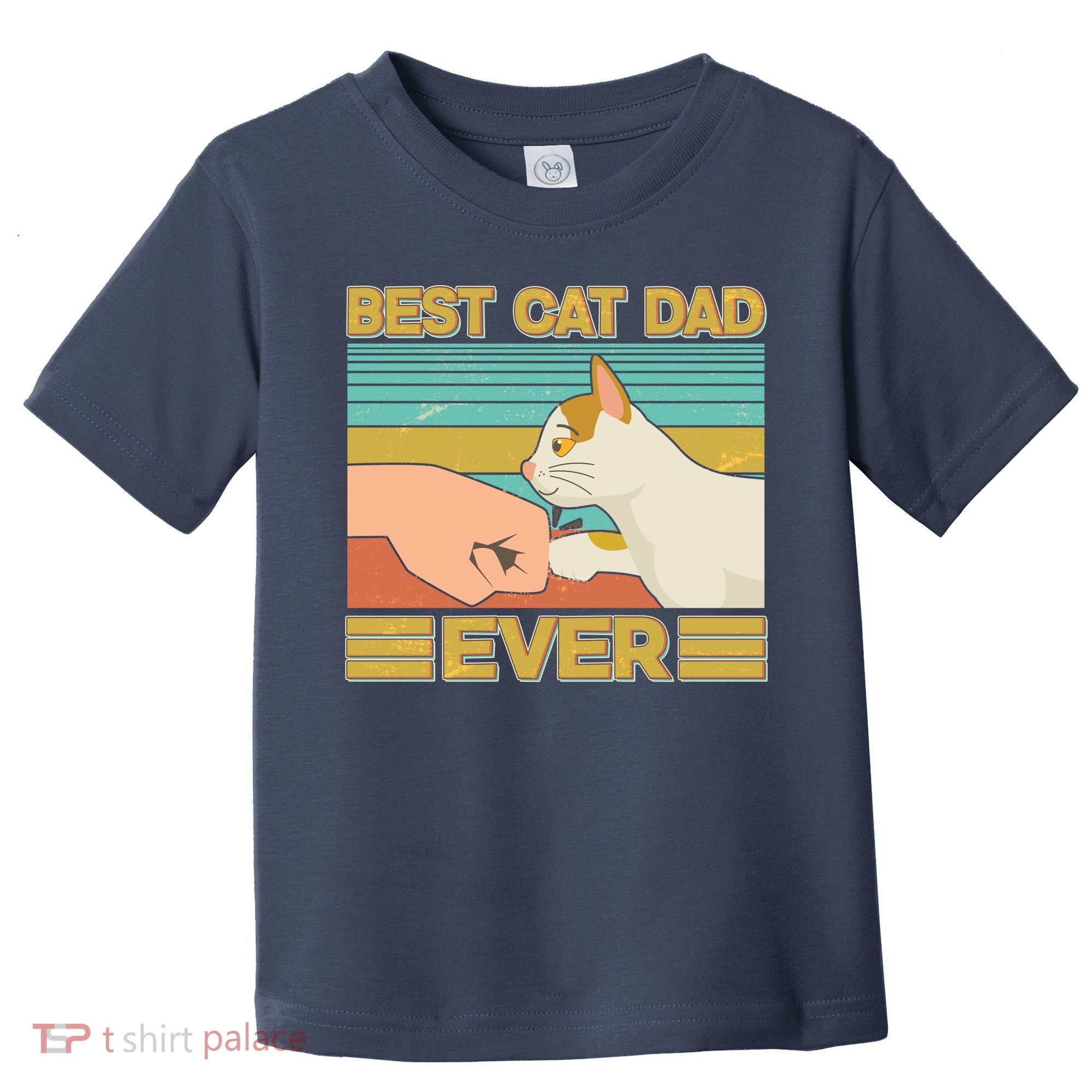 Retro Best Cat Dad Ever Toddler T-Shirt