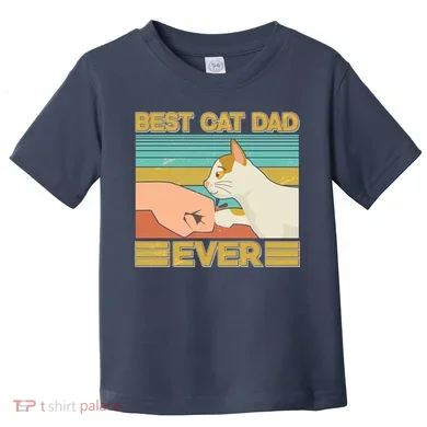 Retro Best Cat Dad Ever Toddler T-Shirt