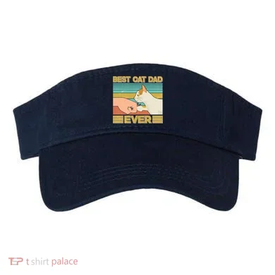 Retro Best Cat Dad Ever Visor