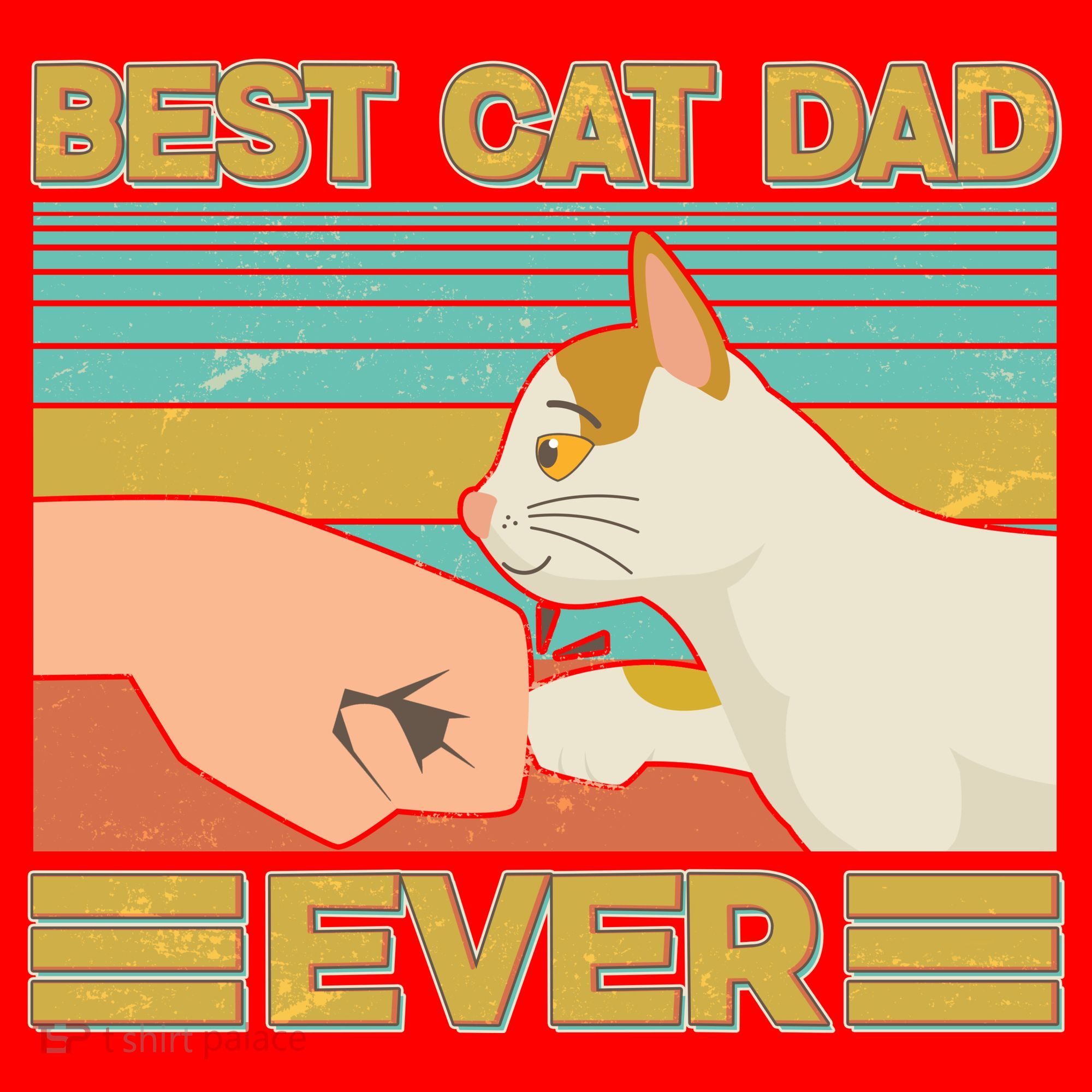 Retro Best Cat Dad Ever Santa Hat