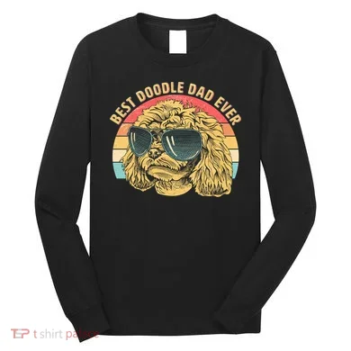 Retro Best Doodle Dad Ever Long Sleeve Shirt