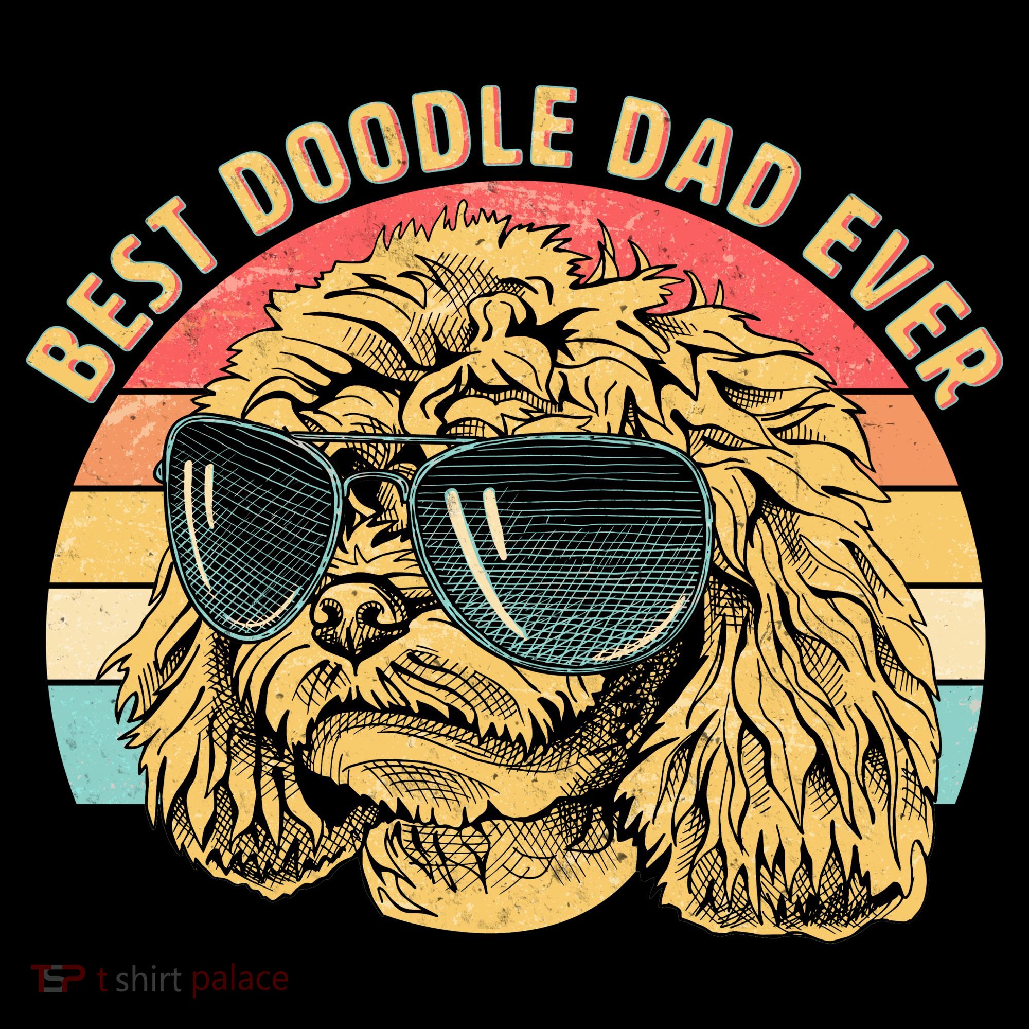 Retro Best Doodle Dad Ever Backpack