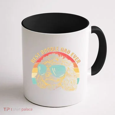 Retro Best Doodle Dad Ever Coffee Mug back