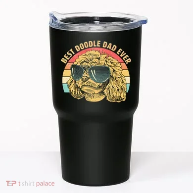Retro Best Doodle Dad Ever Tumbler