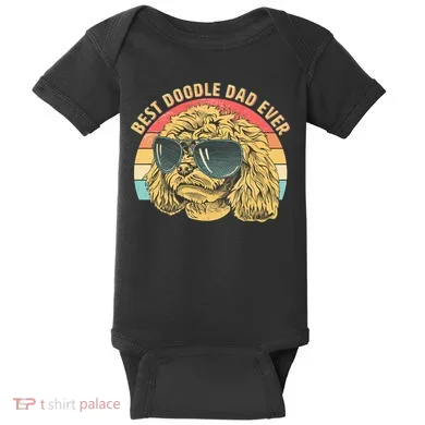 Retro Best Doodle Dad Ever Baby Bodysuit