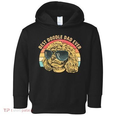 Retro Best Doodle Dad Ever Toddler Hoodie