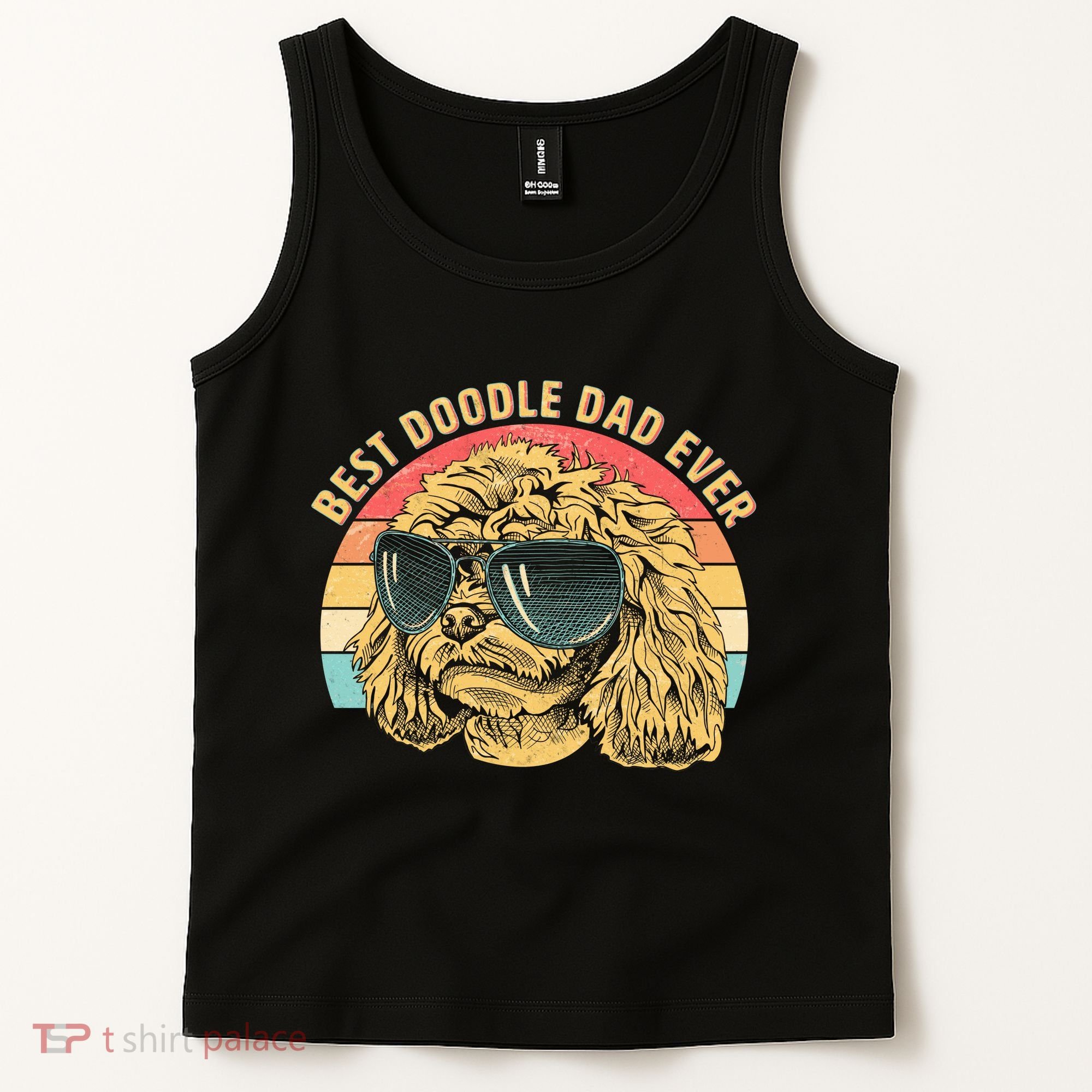 Retro Best Doodle Dad Ever Tank Top