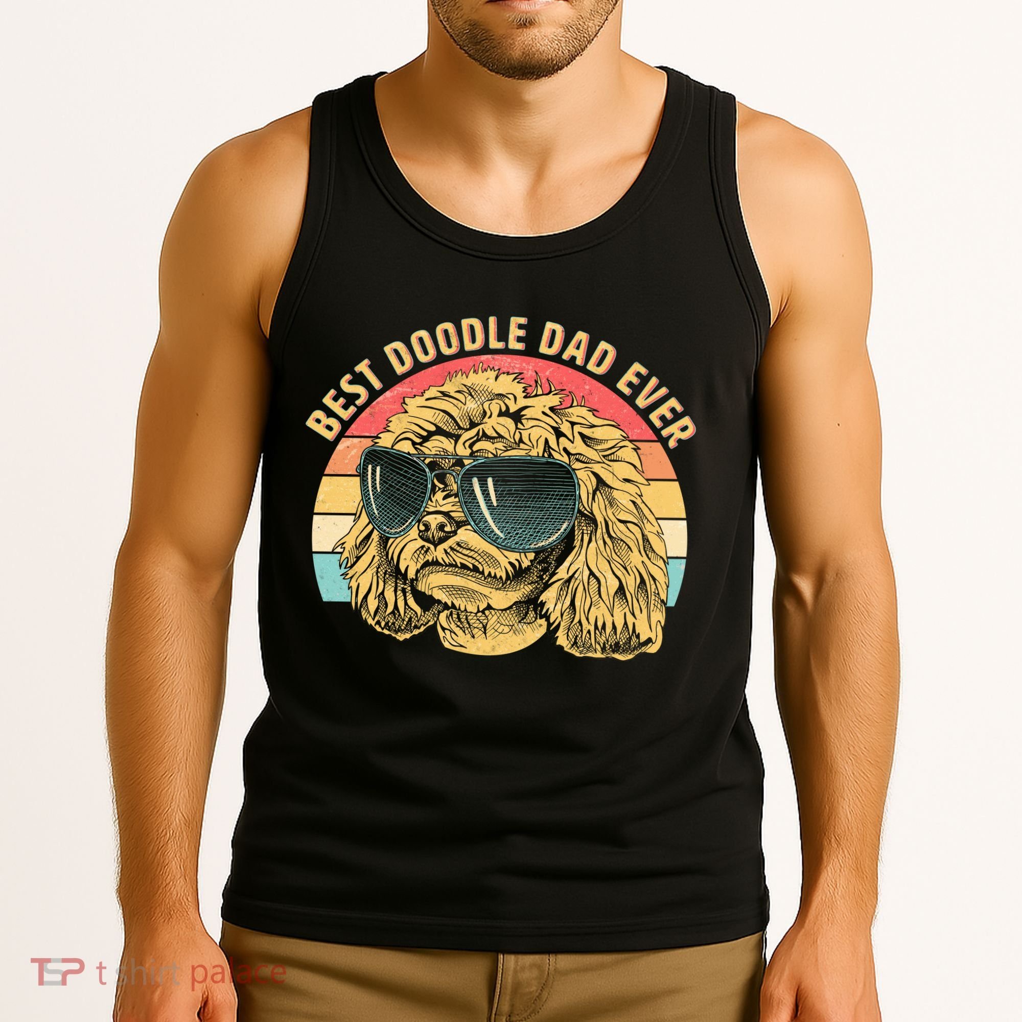 Retro Best Doodle Dad Ever Tank Top
