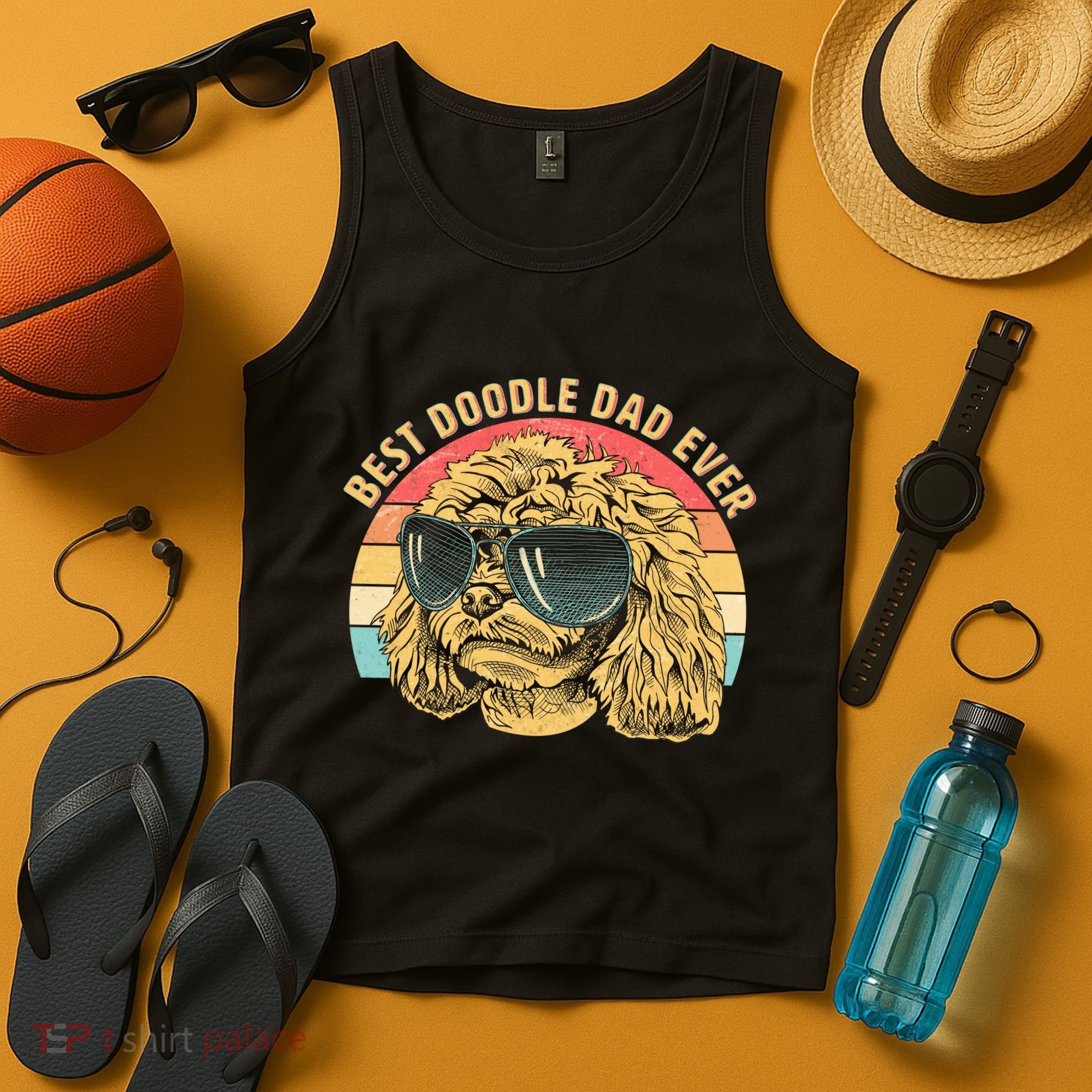 Retro Best Doodle Dad Ever Tank Top