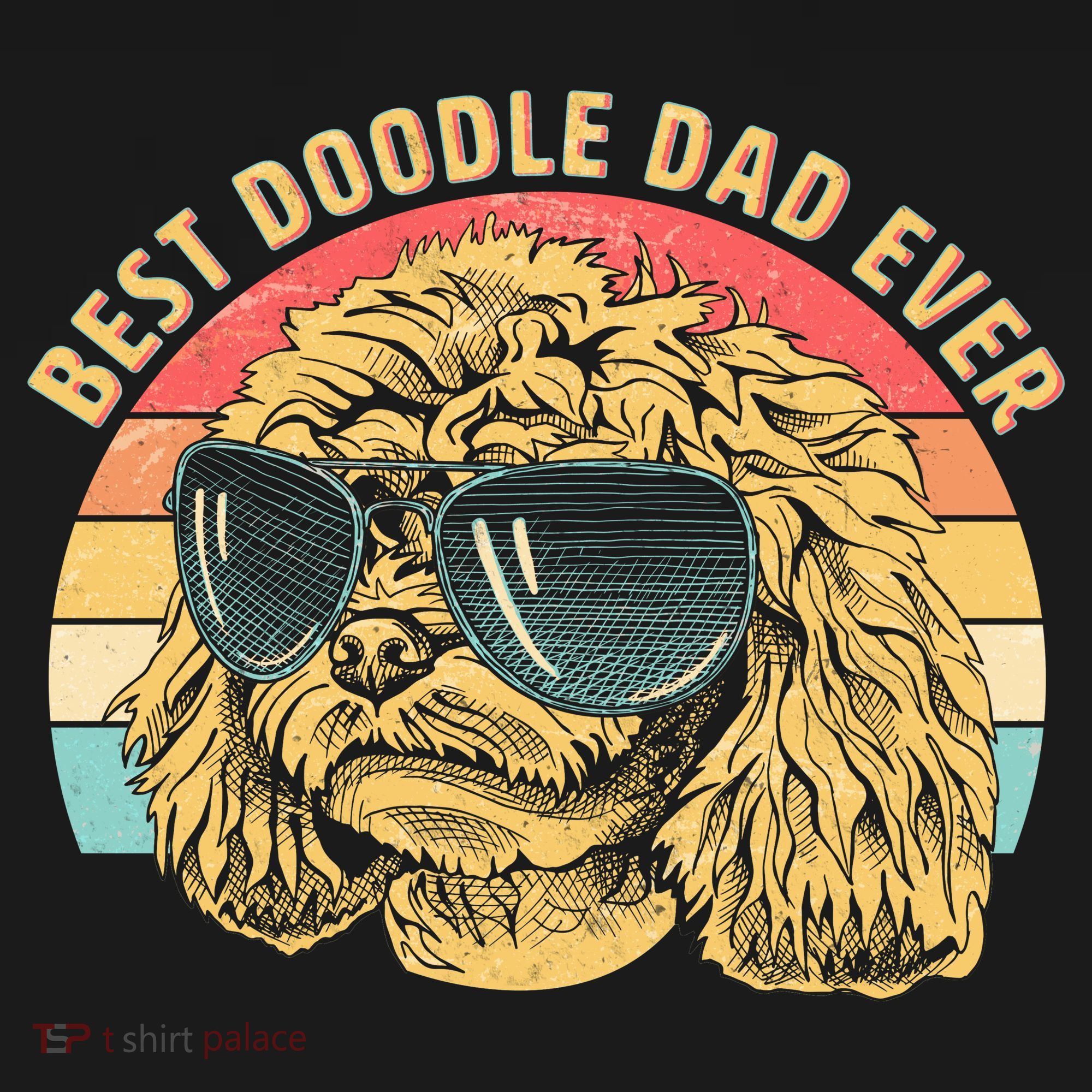 Retro Best Doodle Dad Ever Tank Top