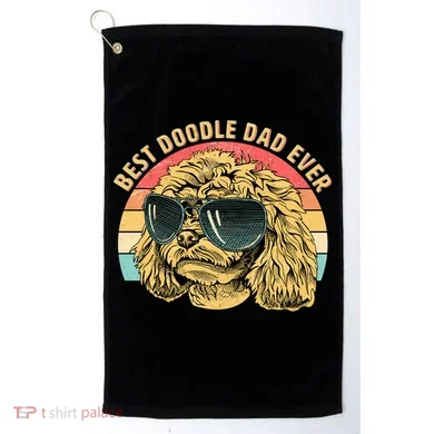 Retro Best Doodle Dad Ever Golf Towel
