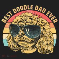 Retro Best Doodle Dad Ever Golf Towel thumb 3