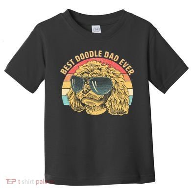 Retro Best Doodle Dad Ever Toddler T-Shirt