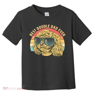 Retro Best Doodle Dad Ever Toddler T-Shirt