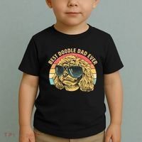 Retro Best Doodle Dad Ever Toddler T-Shirt thumb 2