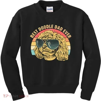 Retro Best Doodle Dad Ever Kids Sweatshirt