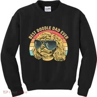 Retro Best Doodle Dad Ever Kids Sweatshirt thumb 0