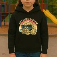 Retro Best Doodle Dad Ever Kids Hoodie thumb 3