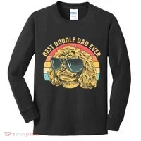 Retro Best Doodle Dad Ever Kids Long Sleeve Shirt thumb 0