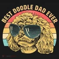 Retro Best Doodle Dad Ever Kids Long Sleeve Shirt thumb 2
