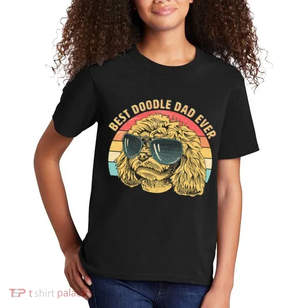 Retro Best Doodle Dad Ever Kids T-Shirt