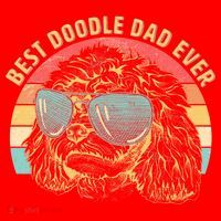 Retro Best Doodle Dad Ever Santa Hat thumb 1