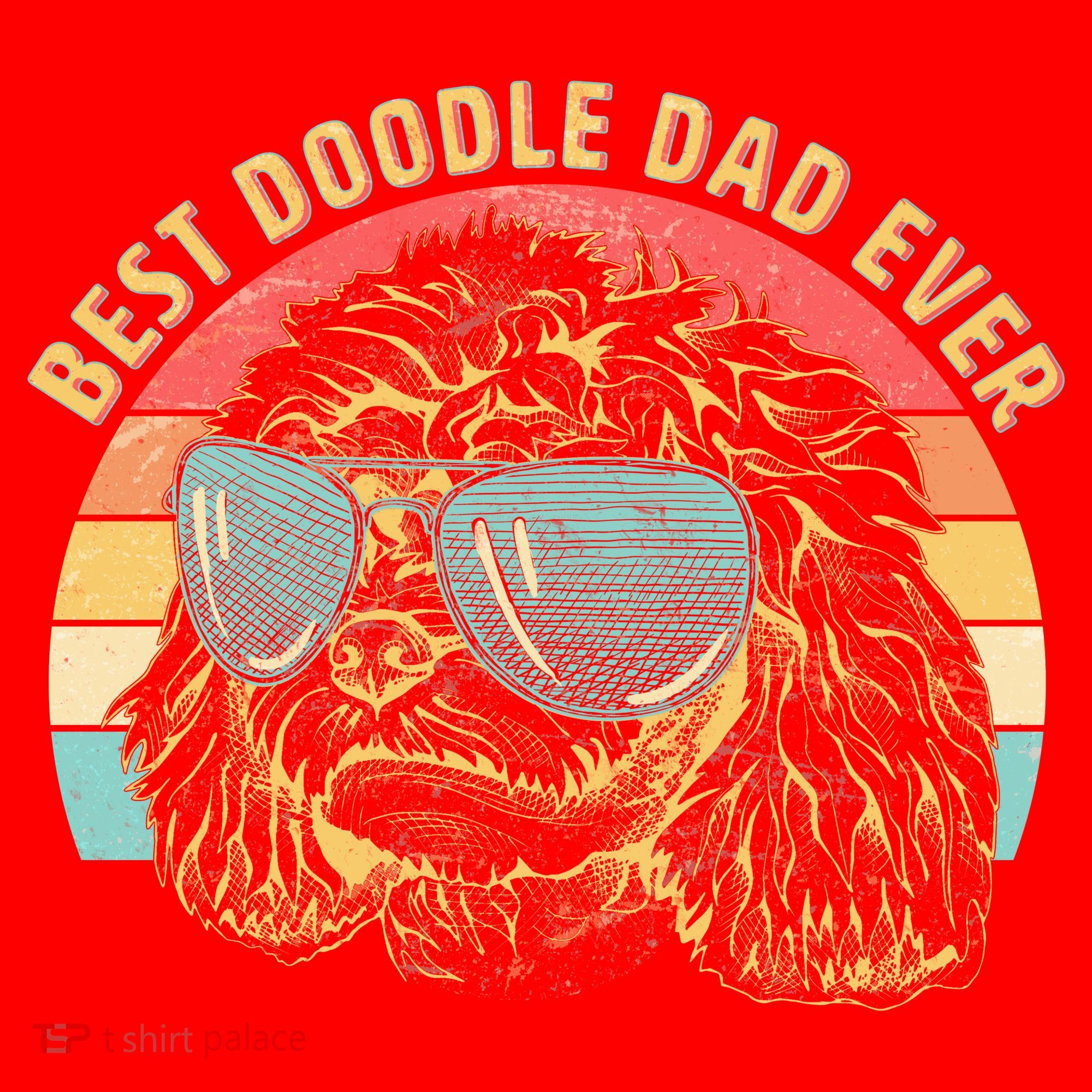 Retro Best Doodle Dad Ever Santa Hat