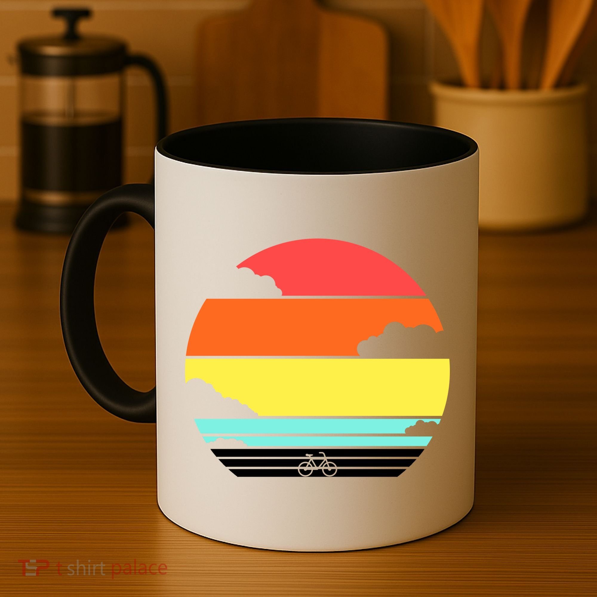 Retro Bicycle Sunset Coffee Mug