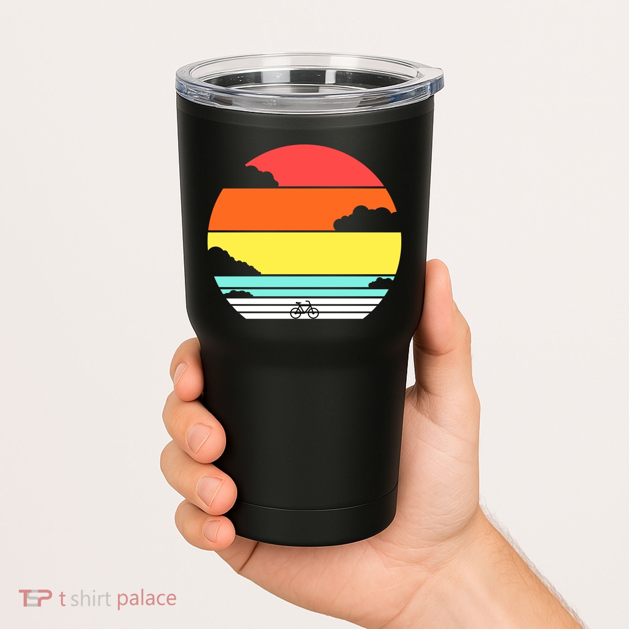Retro Bicycle Sunset Tumbler