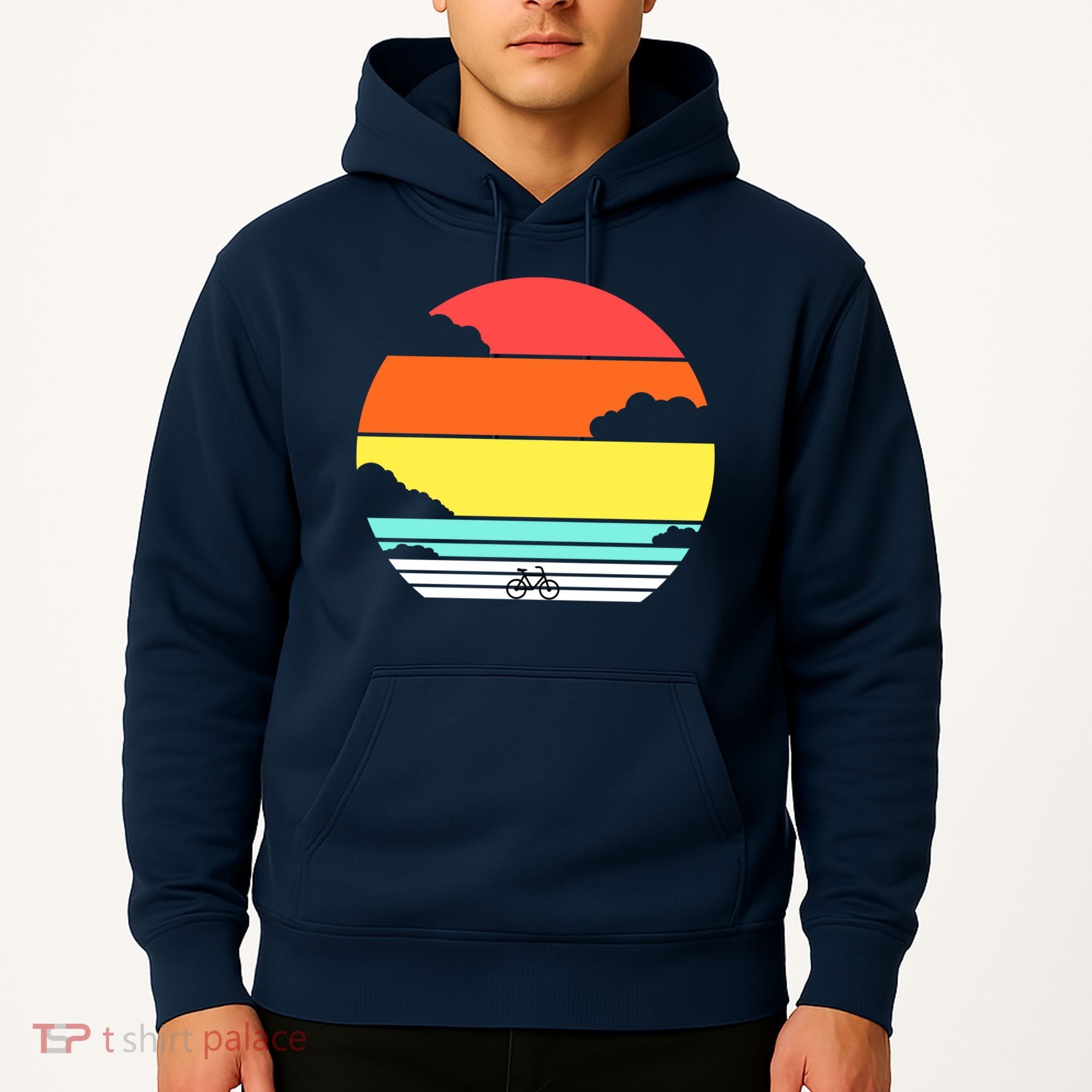 Retro Bicycle Sunset Hoodie