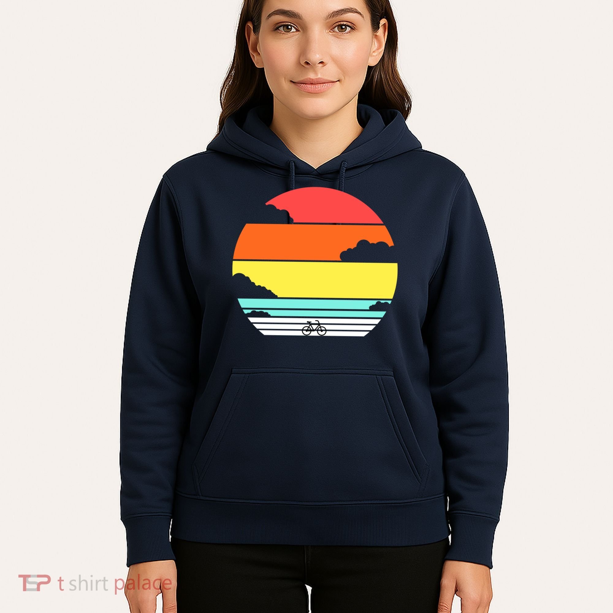 Retro Bicycle Sunset Hoodie