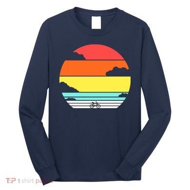 Retro Bicycle Sunset Long Sleeve Shirt