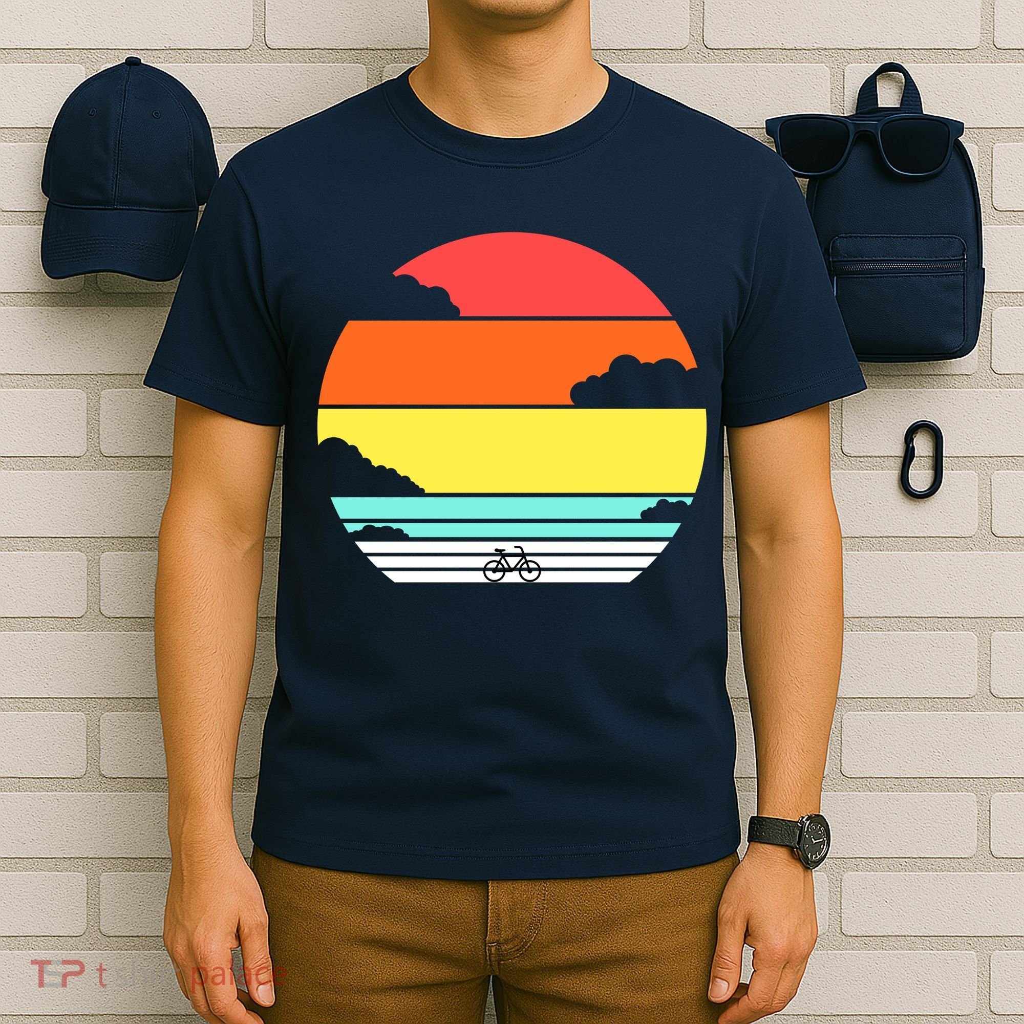 Retro Bicycle Sunset T-Shirt